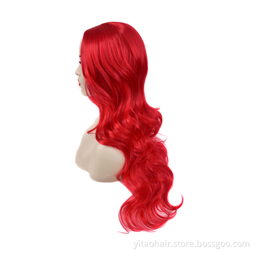 Synthetic Lace Front Hair Wig Blonde Long Straight Razer French Style Technique Wave Color Small Weight Material Silky Brown